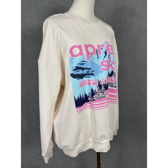 Selfie Juniors' Après Ski Snowland And Sun Cozy Fleece Sweatshirt Size XL NWT's - Picture 3 of 8